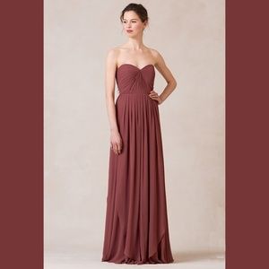Jenny Yoo Luxe Chiffon Mira Cinnamon Rose - size 6